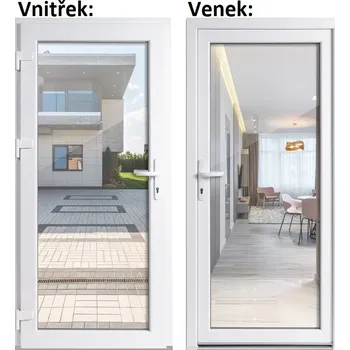 Vchodové dveře Levné vchodové dveře plastové Soft WDS 3/3 sklo Čiré bílé 100x210 cm, levé