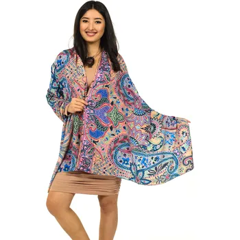 Šátek Himalife Maxi šátek Paisley - broskvová s modrou