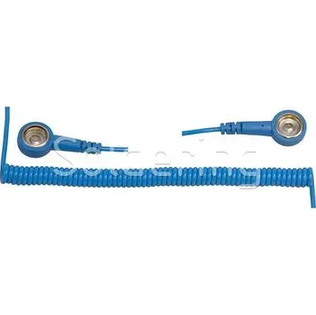 ESD Spirálový uzemňovací kabel StaticTec, 10mm/10mm, 1,8m, modrý - 101006759