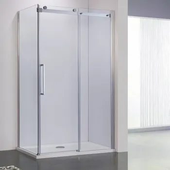 BESTECO Walk-In Sprchový Kout Pevná Stěna Lagos Black New 200, Černá Matná / Čiré Sklo, Výška 200 cm (Šířka dle varianty)