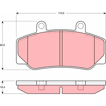 Brzdová destička Sada brzdových destiček, kotoučová brzda TRW GDB970