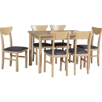 Jídelní stůl Jídelní set 1+6, stůl Max 5P a bukové židle Hugo 3