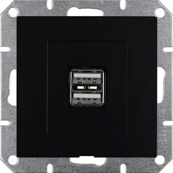 Stavebniny Timex Zásuvka OPUS 2xUSB s podsvícením premium černá