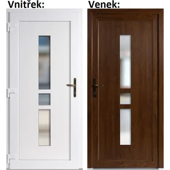 Vchodové dveře SOFT Megan SKL DV Megan 80 cm/198 cm zl dub bile leve L zlatý dub bílá