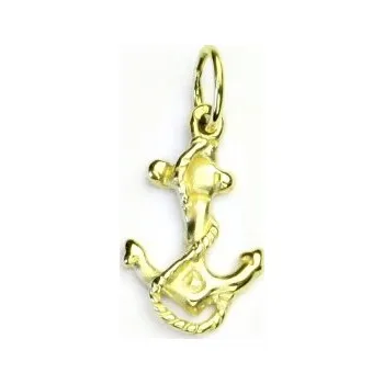 Přívěsek Zlatý přívěsek kotva - P428 - žluté zlato (Přívěsek námořní kotva ze žlutého zlata)