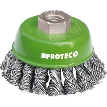 Drátěný kartáč PROTECO kartáč hrnkový copánkový 65mm x M14x2 NEREZ 0.5 mm