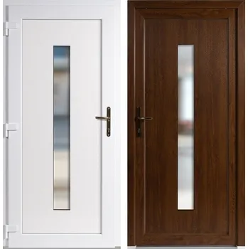 Vchodové dveře Venkovní vchodové dveře Soft Hana zlatý dub/bílá 98x198 cm, levé