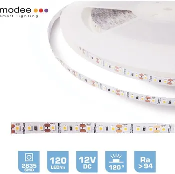 LED páska LED pásek MODEE vnitřní Teplá bílá 12V 9.6W/M IP20 120LED/M 5METRŮ