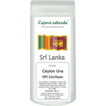 Čaj Čajová zahrada Ceylon Uva OPI Ceciliyan - černý čaj Varianta: černý čaj 70g