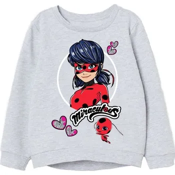 Dívčí mikina Dívčí mikina - Kouzelná Beruška Miraculous 5218265, šedý melír Barva: Šedá, Velikost: 128