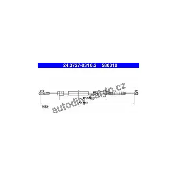 Brzdová hadice Lanko ruční brzdy ATE 24.3727-0310 (AT 580310)