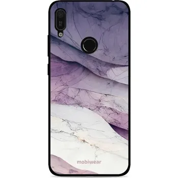 Pouzdro na mobilní telefon Lesklý kryt Mobiwear Glossy - Huawei Y6 2019 / Honor 8A - G028G - Bílý a fialový mramor (Prémiové lesklé pouzdro, obal, kryt Mobiwear Glossy na mobil Huawei Y6 2019 / Honor 8A - G028G - Bílý a fialový mramor, materiál Plast + TPU silikon - krytí po všech)