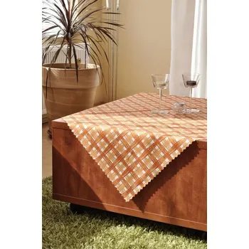 ubrus Polášek Holešov Ubrus teflon tisk 5616-1 abstrakce 100% polyester Oranžová káro 30x30