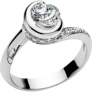 Prsten Prsten z bílého zlata osázený diamanty LID1514D13