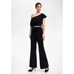 Crop top halenka s volánem M875 FIGL Barva: Černá, Velikost: L/XL
