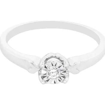 Prsten Zásnubní prsten z bílého zlata s diamantem R4073
