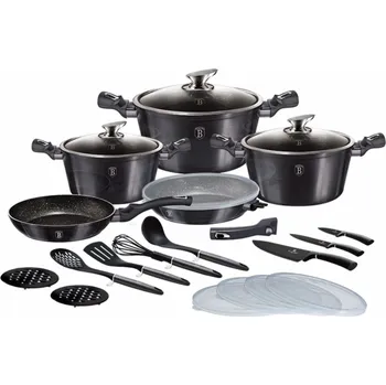 Sada nádobí Berlinger Haus Metallic Aquamarine BH-7181 sada žulového nádobí 22ks