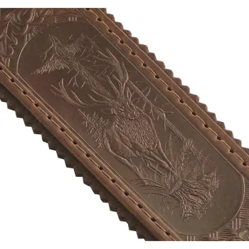 Příslušenství pro sportovní střelbu Exkluzivní kožený řemen na zbraň s ražbou - motiv jelena