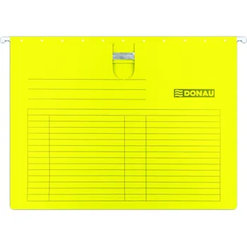 Závěsné desky s rychlovazačem Donau, A4, karton, žluté