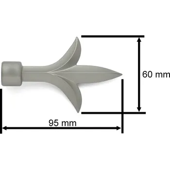 Koncovka pro tyč 16mm Lilie - matná stříbrná