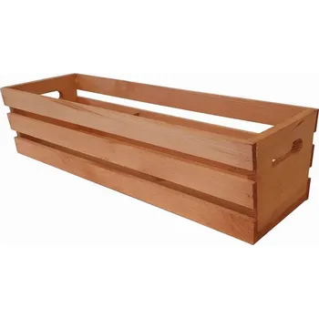 Květináč Dřevěný dekorativní obal na truhlíky masiv venkovní + vnitřní, lazura, 49x16x12,5 cm