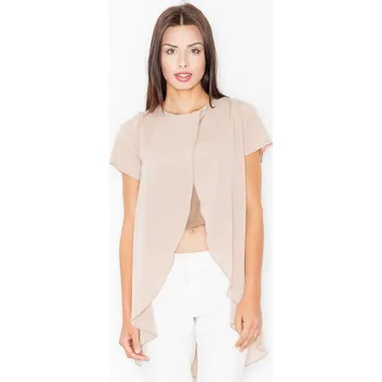 Oblečení a móda Asymetrická halenka s delším zadním dílem M465 FIGL Barva: Béžová, Velikost: XL
