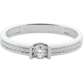 Prsten Zásnubní prsten z bílého zlata s diamantem R5908