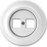 DECENTO Zásuvka komunikační dvojnásobná bílá-porcelán ABB 5014K-C01018