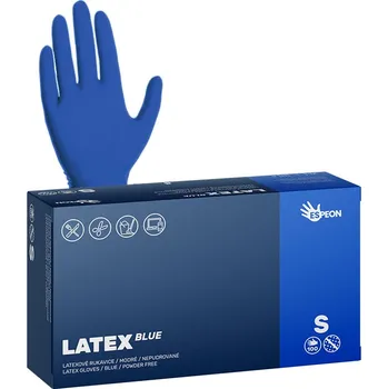 Vyšetřovací rukavice Espeon Latexové rukavice LATEX BLUE 100 ks, nepudrované, modré, 5.3 g Velikost: S