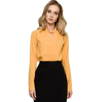 Dámská halenka Značková halenka s vázaným límcem, EU kvalita S126 - M Barva: Žlutá, Velikost: M