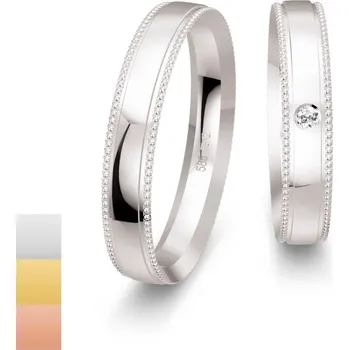 Prsten Snubní prsteny Basic Light III z bílého zlata s diamantem nebo zirkonem 4805716-4805715