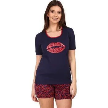 Dámské pyžamo Pleas Dámské krátké pyžamo KISS modrá L (179709-800-042)
