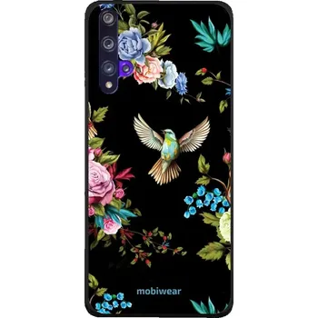Pouzdro na mobilní telefon Lesklý kryt Mobiwear Glossy - Huawei Nova 5T / Honor 20 - G041G - Ptáček a květy (Prémiové lesklé pouzdro, obal, kryt Mobiwear Glossy na mobil Huawei Nova 5T / Honor 20 - G041G - Ptáček a květy, materiál Plast + TPU silikon - krytí po všech stranách,)