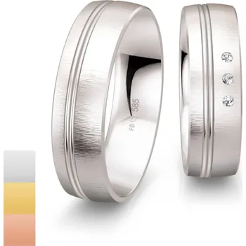 Prsten Snubní prsteny SmartLine z bílého zlata s diamanty nebo zirkony 4807062-4807061