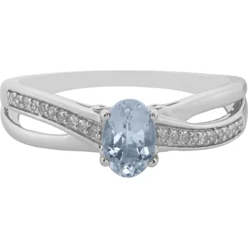 Prsten Zlatý prsten s akvamarínem a diamanty FR10568AQ