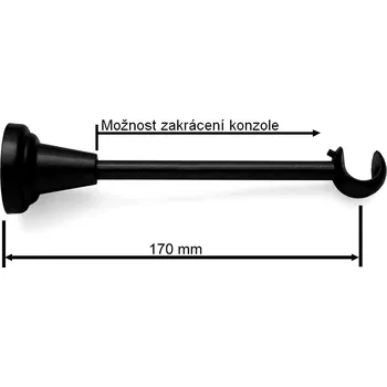 Konzole 1-řadá pro tyč 16mm - černá