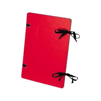 Spisové desky s ražbou a tkanicí EMBA - červené, 1 ks