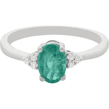 Prsten Zlatý prsten se smaragdem a diamanty VR140119EM
