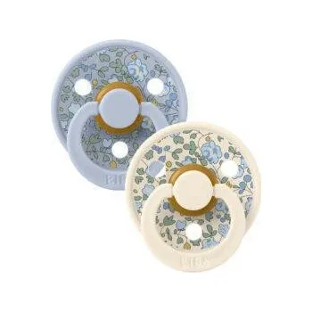 dudlíky Bibs dudlíky kaučuk Colour 2 ks 0-6 měsíců Liberty Ivory-baby-blue