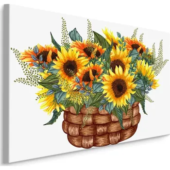 Obraz Plátno Košík S Kyticí Slunečnic II. Varianta: 30x20