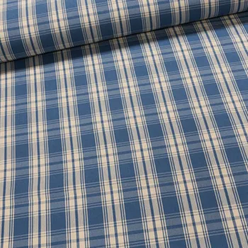 Potahové akrylové plátno (dralon, teflon) na zahradní nábytek, modro-smetanové káro, š.160cm (látka v metráži)