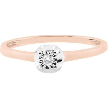 Prsten Zásnubní prsten z růžového zlata s diamantem R6051