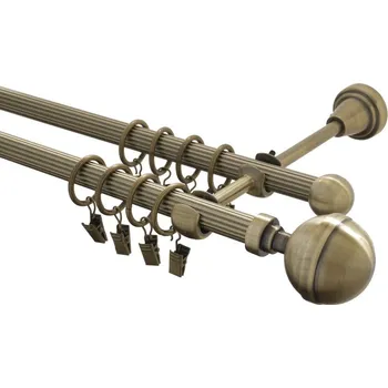 Garnýž Garnýž kovová 220 cm rýhovaná dvouřadá - dvojitá 16 Kalisto mosaz