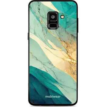 Pouzdro na mobilní telefon Lesklý kryt Mobiwear Glossy - Samsung Galaxy A8 2018 - G024G - Zlatavý a zelenkavý mramor (Prémiové lesklé pouzdro, obal, kryt Mobiwear Glossy na mobil Samsung Galaxy A8 2018 - G024G - Zlatavý a zelenkavý mramor, materiál Plast + TPU silikon - krytí po)