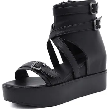 Dámské sandále Kotníkové sandály s propletením GoodDayGirl Fashion Barva: Černá, Velikost: 40