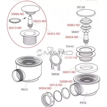 Instalatérský materiál Alcadrain Náhradní díl Mechanismus Klik/Klak pro vanové a vaničkové sifony, S0454-ND