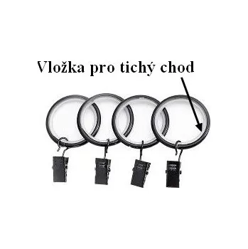 Kroužek s žabkou pro tyč 19mm - černá