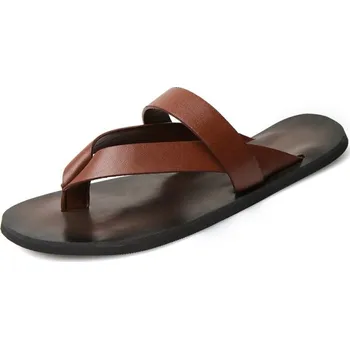 Dámské sandále Pánské kožené pantofle MaFen Barva: Hnědá, Velikost: 42