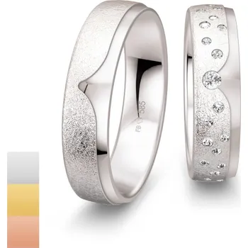 Prsten Snubní prsteny Inspiration 5 z bílého zlata s diamanty nebo zirkony 4805888-4805887