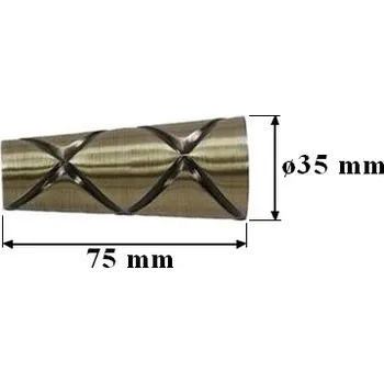 Koncovka pro tyč 19mm Trapezium - mosaz